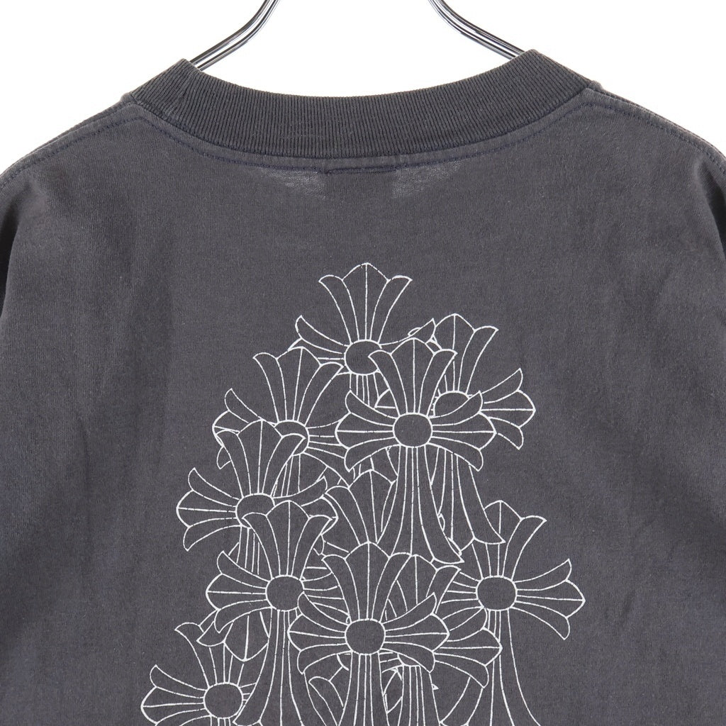 CHROME HEARTS(クロムハーツ) OLD Horseshoe Back Cemetery Cross Print S/S Tee オールド ホースシュー バックセメタリークロスプリント半袖Tシャツ チャコールグレー