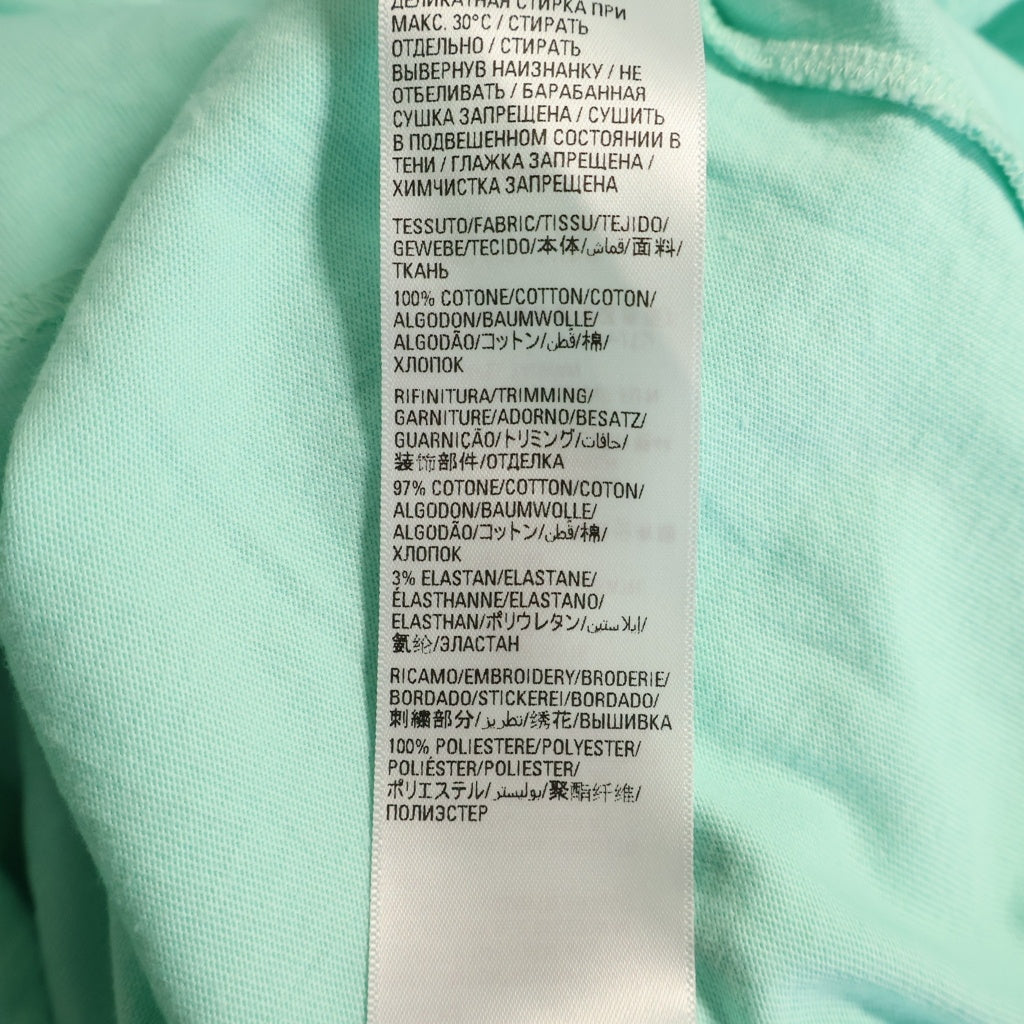 BALENCIAGA(バレンシアガ) 刺繍ロゴ ダメージ加工 半袖Tシャツカットソー ブルー 681314