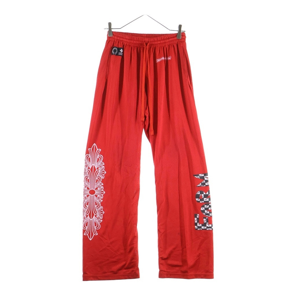 CHROME HEARTS(クロムハーツ) MATTY BOY FORM Mesh Varsity Long Pants Size S クロムハーツ × マッティボーイ フォームメッシュバーシティ ロングパンツ ナイロンパンツ レッド