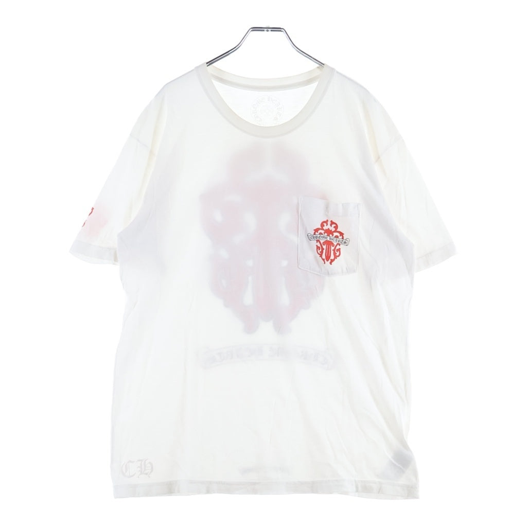 CHROME HEARTS(クロムハーツ) BACK VINE DAGGER PRINT バックヴァインダガー プリント 半袖Tシャツ ホワイト/レッド
