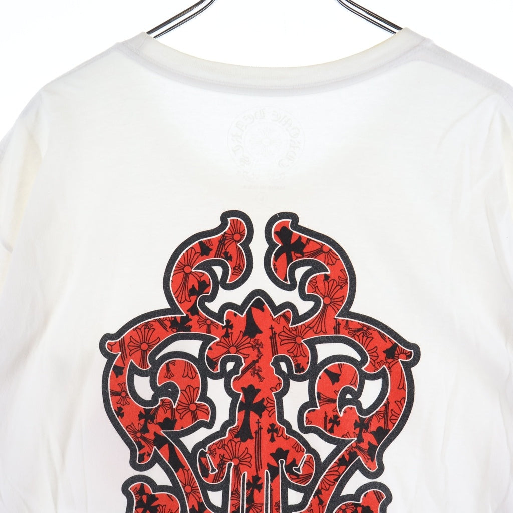 CHROME HEARTS(クロムハーツ) BACK VINE DAGGER PRINT バックヴァインダガー プリント 半袖Tシャツ ホワイト/レッド
