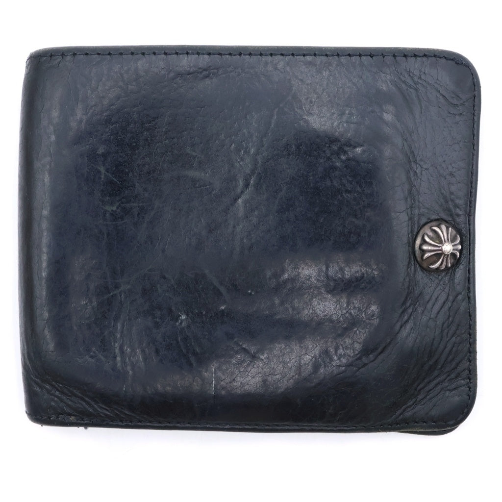 CHROME HEARTS(クロムハーツ) 1SNAP 1スナップ クロス ボールボタン レザーウォレット 財布 ブラック