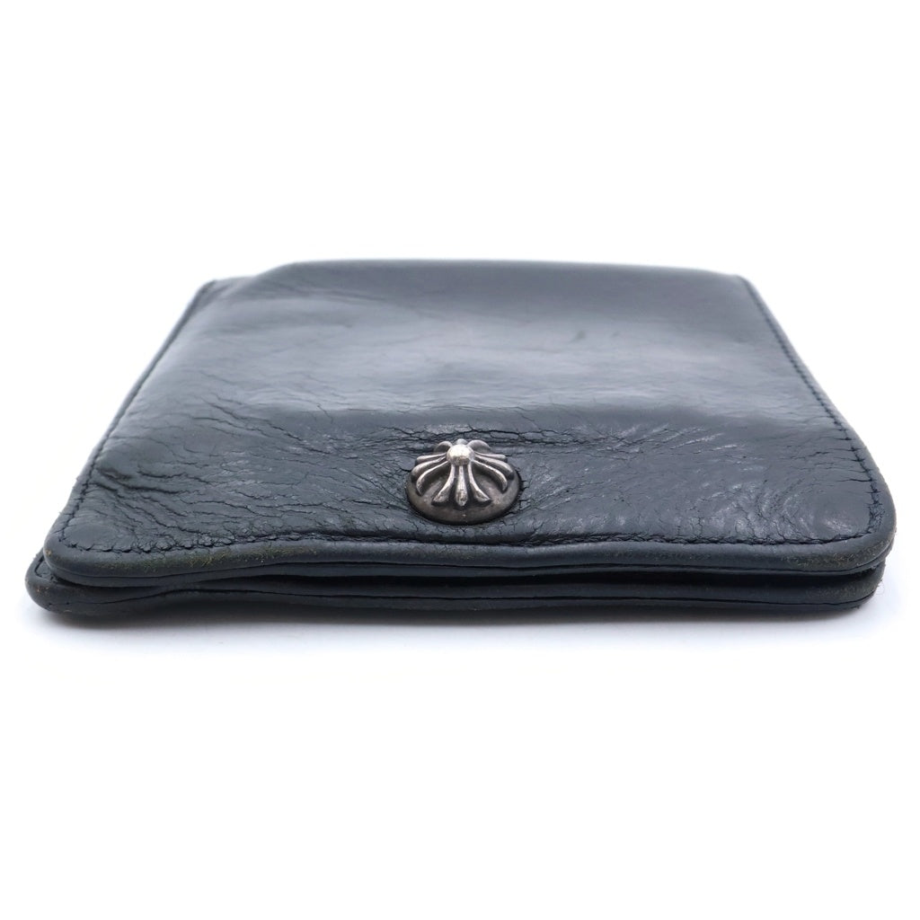 CHROME HEARTS(クロムハーツ) 1SNAP 1スナップ クロス ボールボタン レザーウォレット 財布 ブラック