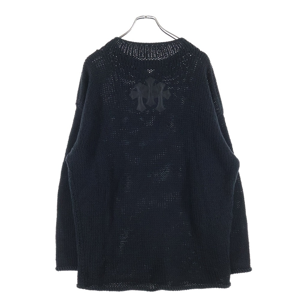 CHROME HEARTS(クロムハーツ) Cemetery Cross Patch Cashmere Knit Sweater セメタリークロスパッチ クロスボールボタンカシミアニットセーター ブラック