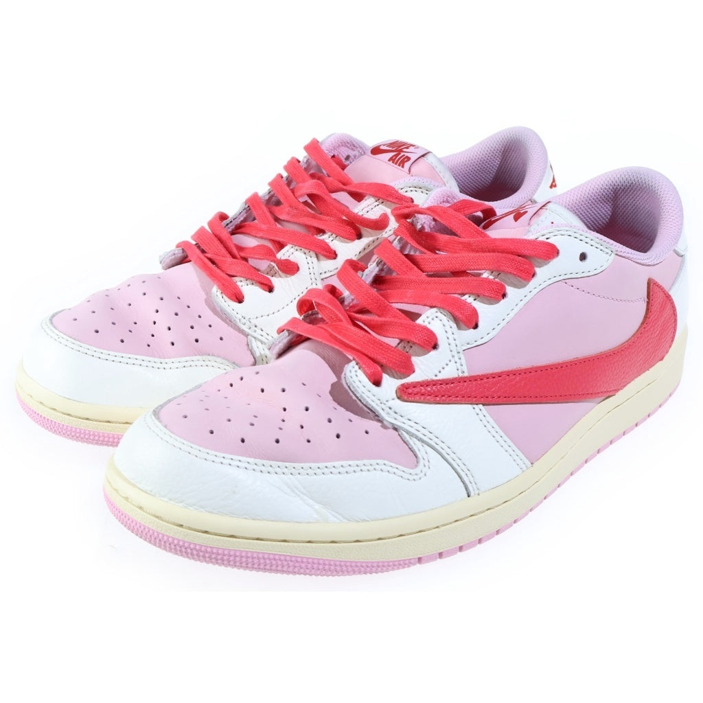 NIKE(ナイキ) ×TRAVIS SCOTT AIR JORDAN1 RETRO LOW トラヴィススコット エアジョーダン1 レトロ セイル トロピカルピンク ローカットスニーカー US11/29.0cm ピンク IQ7604-101