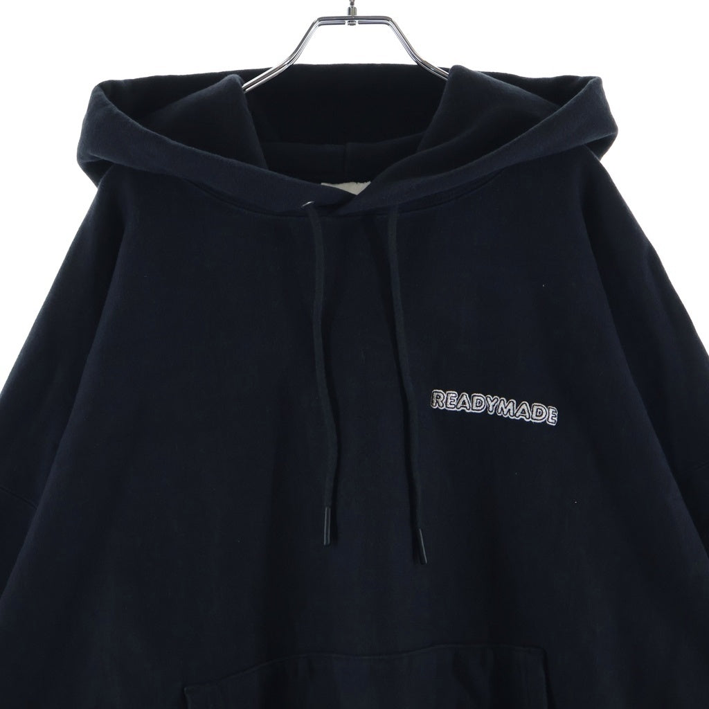 READY MADE(レディメイド) 24AW BIG HOODIE LOGO プルオーバーパーカー ブラック RE-CO-BK-00-00-285