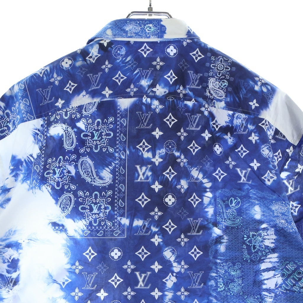 LOUIS VUITTON(ルイヴィトン) 22AW NW0 モノグラムバンダナフックディティール半袖シャツ ブルー HNS07W