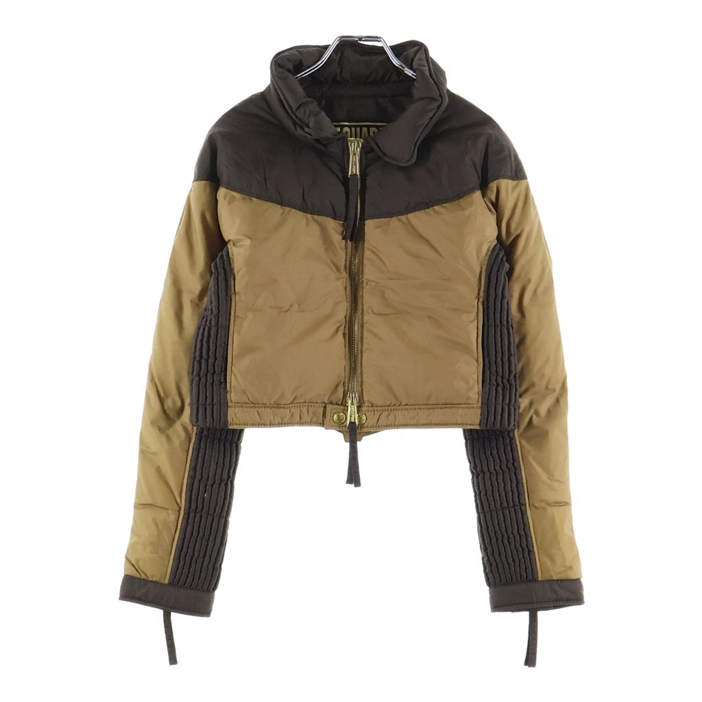 DSQUARED2(ディースクエアード) ここのえ期 ショートレングスナイロンダブルジップダウンジャケット ブラウン レディース 72AM115