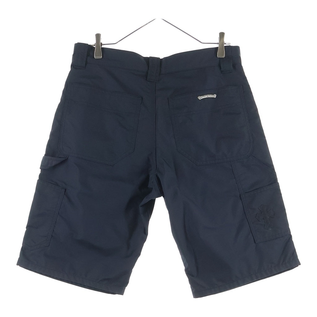CHROME HEARTS(クロムハーツ) Carpenter Double Knee Leather Cross Patch Nylon Shorts カーペンター ダブルニー レザークロスパッチナイロンショーツ ハーフパンツ ブラック