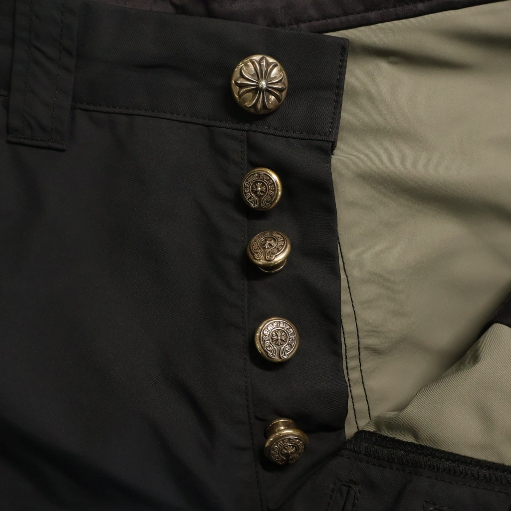 CHROME HEARTS(クロムハーツ) Carpenter Double Knee Leather Cross Patch Nylon Shorts カーペンター ダブルニー レザークロスパッチナイロンショーツ ハーフパンツ ブラック