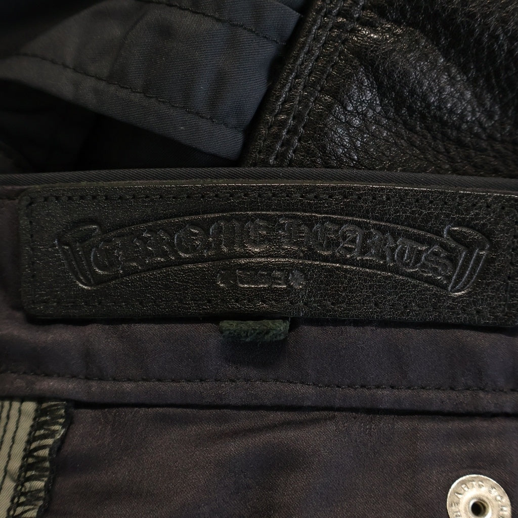 CHROME HEARTS(クロムハーツ) Carpenter Double Knee Leather Cross Patch Nylon Shorts カーペンター ダブルニー レザークロスパッチナイロンショーツ ハーフパンツ ブラック