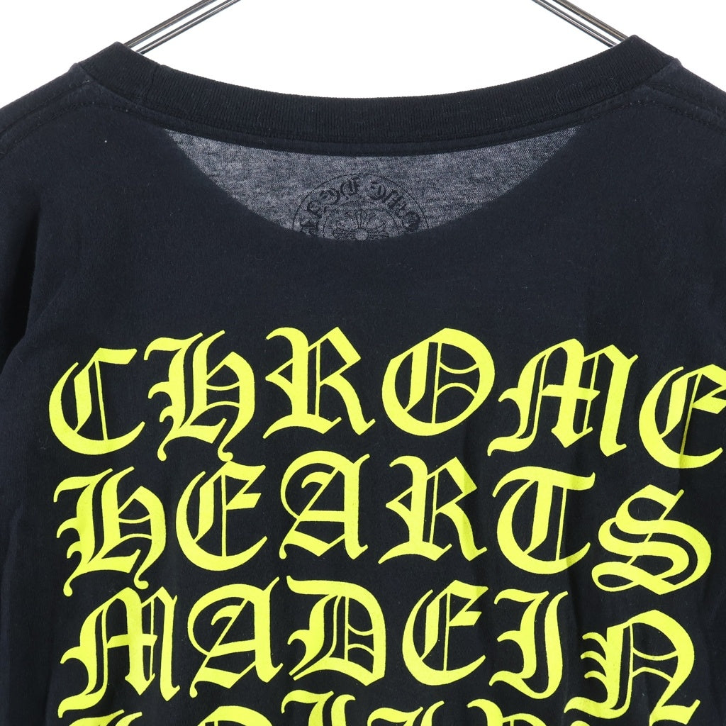 CHROME HEARTS(クロムハーツ) DBL FLRL L/S TEE ダブルフローラル バックヴァーティカルロゴプリント長袖Tシャツ ブラック/イエロー