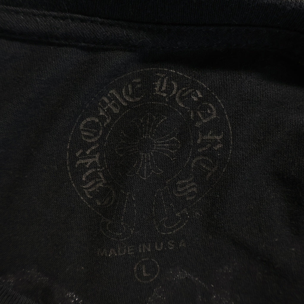 CHROME HEARTS(クロムハーツ) DBL FLRL L/S TEE ダブルフローラル バックヴァーティカルロゴプリント長袖Tシャツ ブラック/イエロー