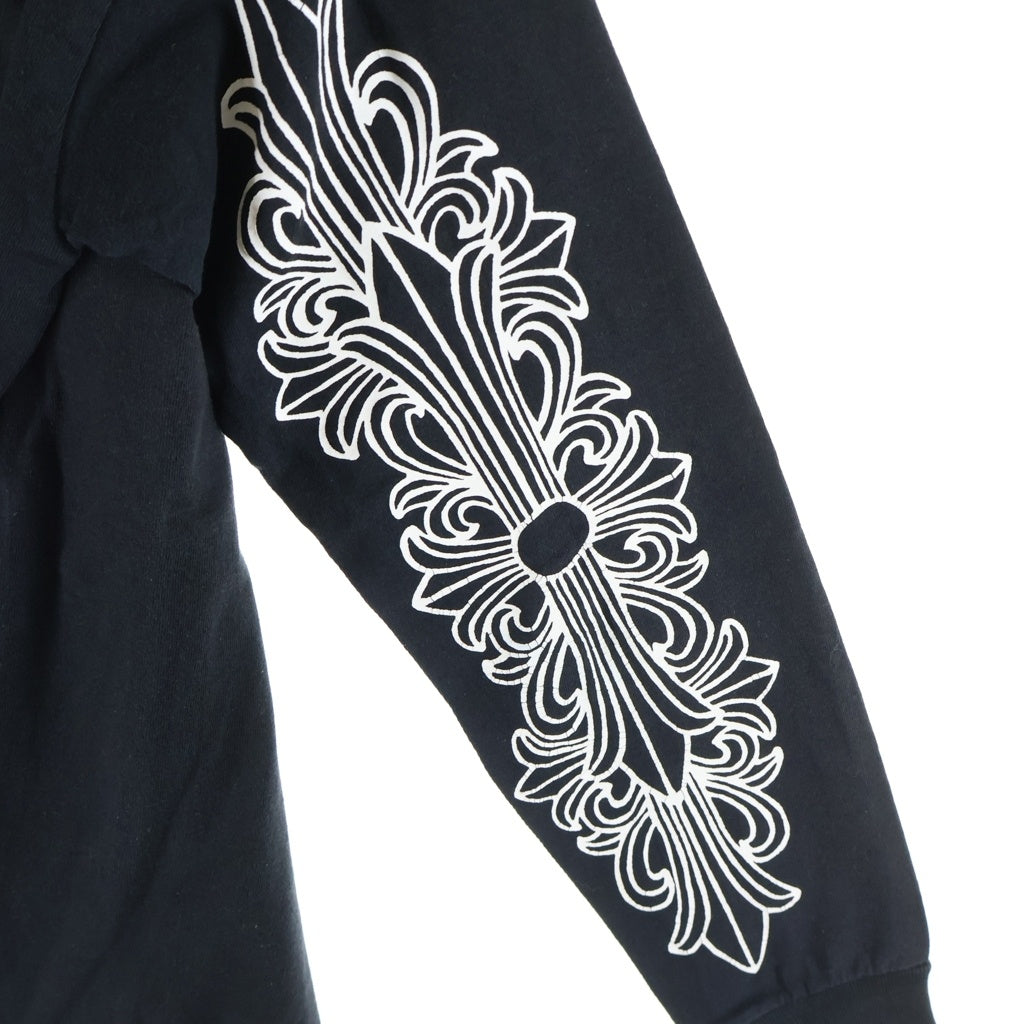 CHROME HEARTS(クロムハーツ) LONDON DBL FLRL L/S TEE ロンドン限定 ダブルフローラルプリント長袖Tシャツ ブラック