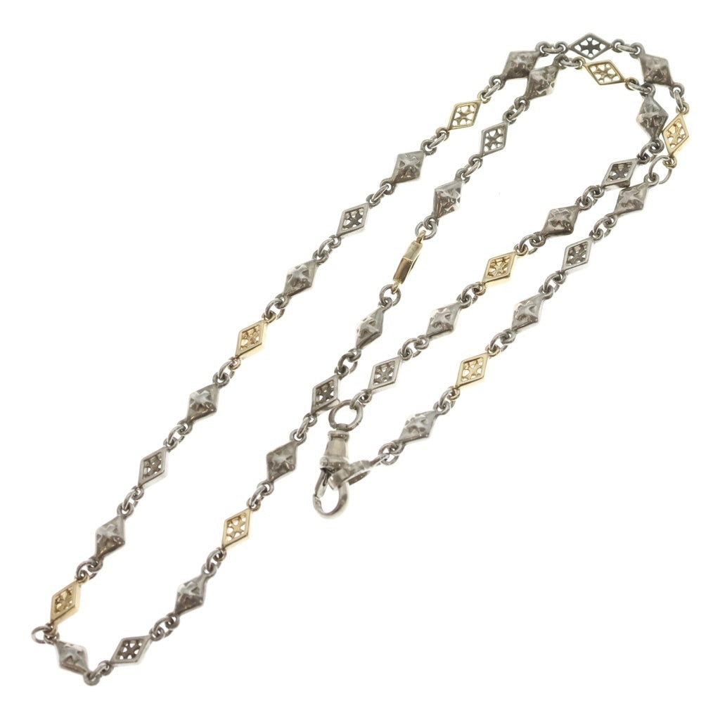 Loree Rodkin(ローリーロドキン) ミックスダイヤモンドシェイプクロス チェーンネックレス SV 18K シルバー/ゴールド
