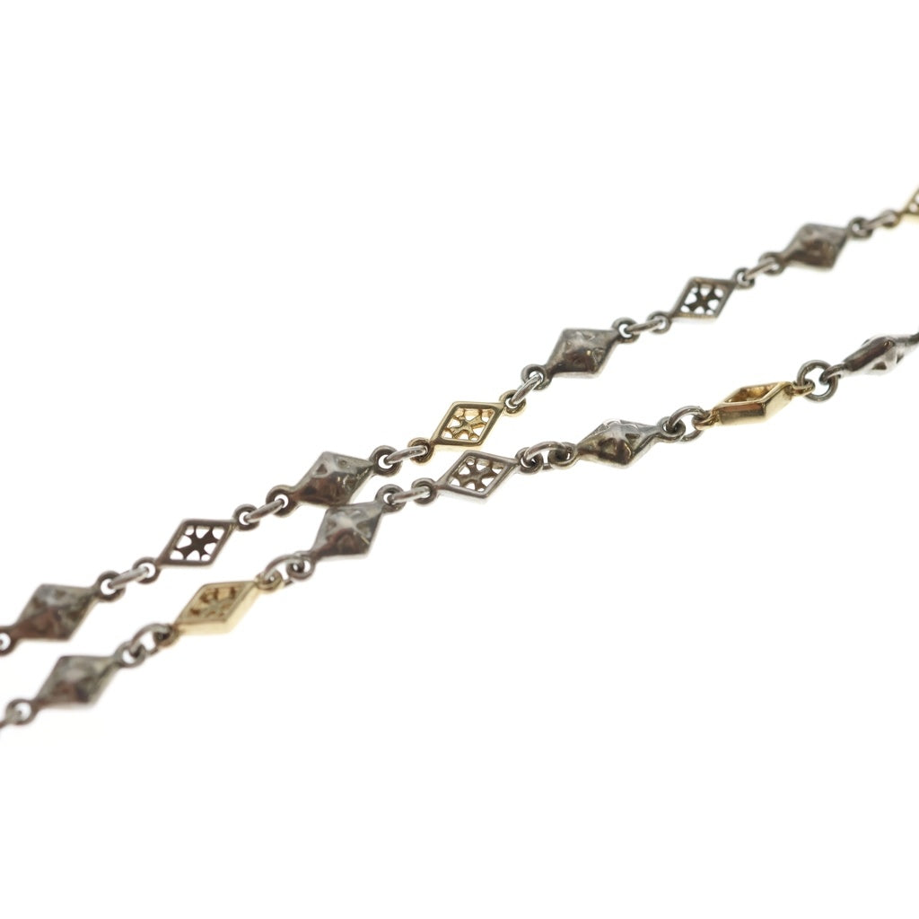 Loree Rodkin(ローリーロドキン) ミックスダイヤモンドシェイプクロス チェーンネックレス SV 18K シルバー/ゴールド