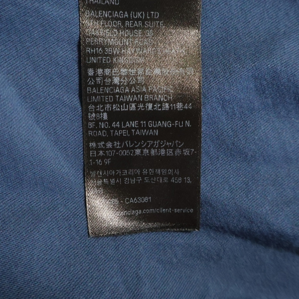 BALENCIAGA(バレンシアガ) BB Logo Tee ロゴ刺繍 クルーネック半袖Tシャツ ネイビー764235 764235 TSVC9