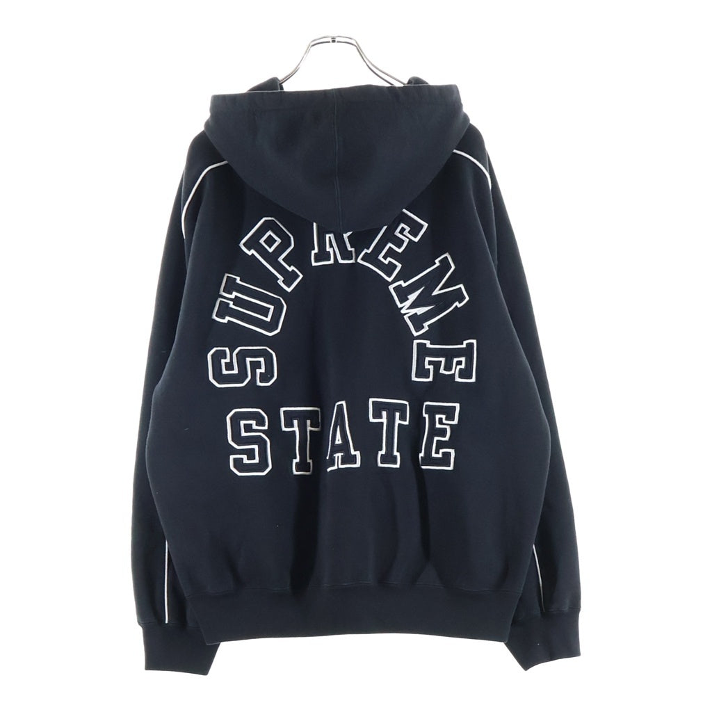 SUPREME(シュプリーム) 24AW State Zip Up Hooded Sweatshirt スケートジップアップフーデッドスウェットシャツ ブラック