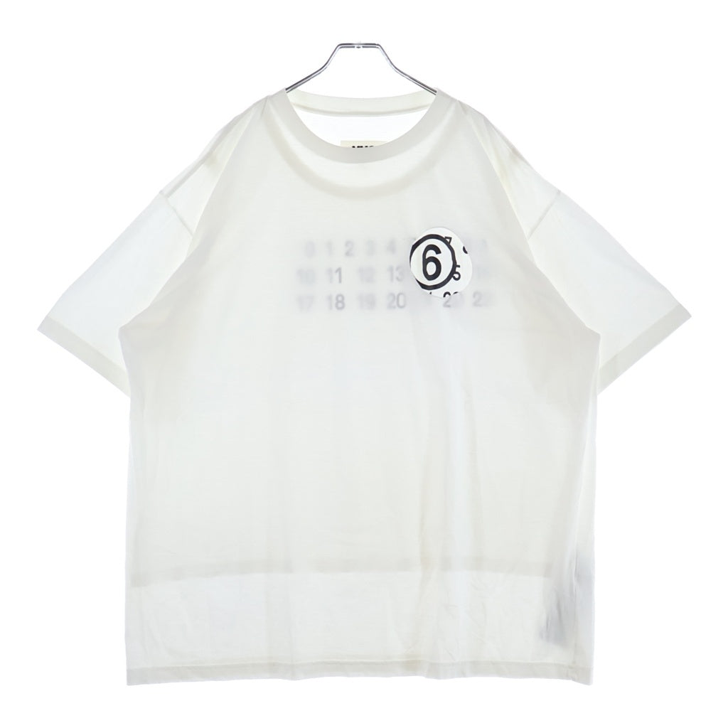 MM6 Maison Margiela(エムエムシックスメゾンマルジェラ) 23SS Numbering Logo T-Shirt ナンバリング ロゴ半袖Tシャツカットソー ホワイト S62GD0146