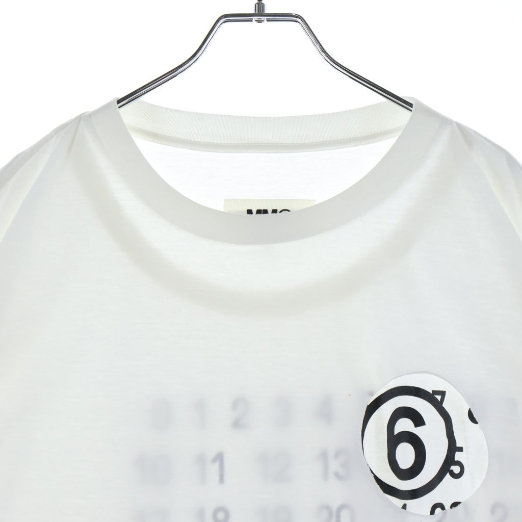 MM6 Maison Margiela(エムエムシックスメゾンマルジェラ) 23SS Numbering Logo T-Shirt ナンバリング ロゴ半袖Tシャツカットソー ホワイト S62GD0146