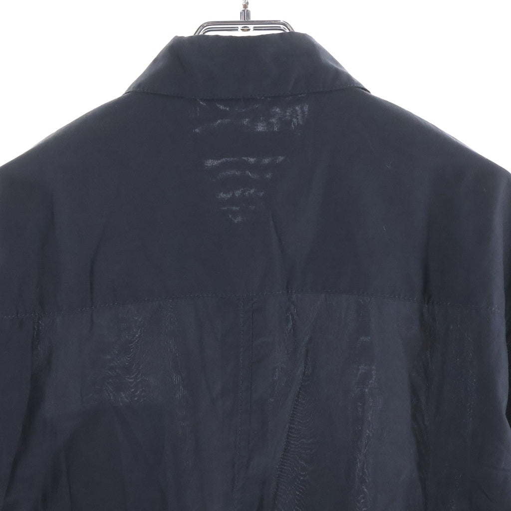 CHROME HEARTS(クロムハーツ) LOOSEENDS ルーズエンド BSフレアボタン クロスパッチ付きシルク長袖シャツ ブラック