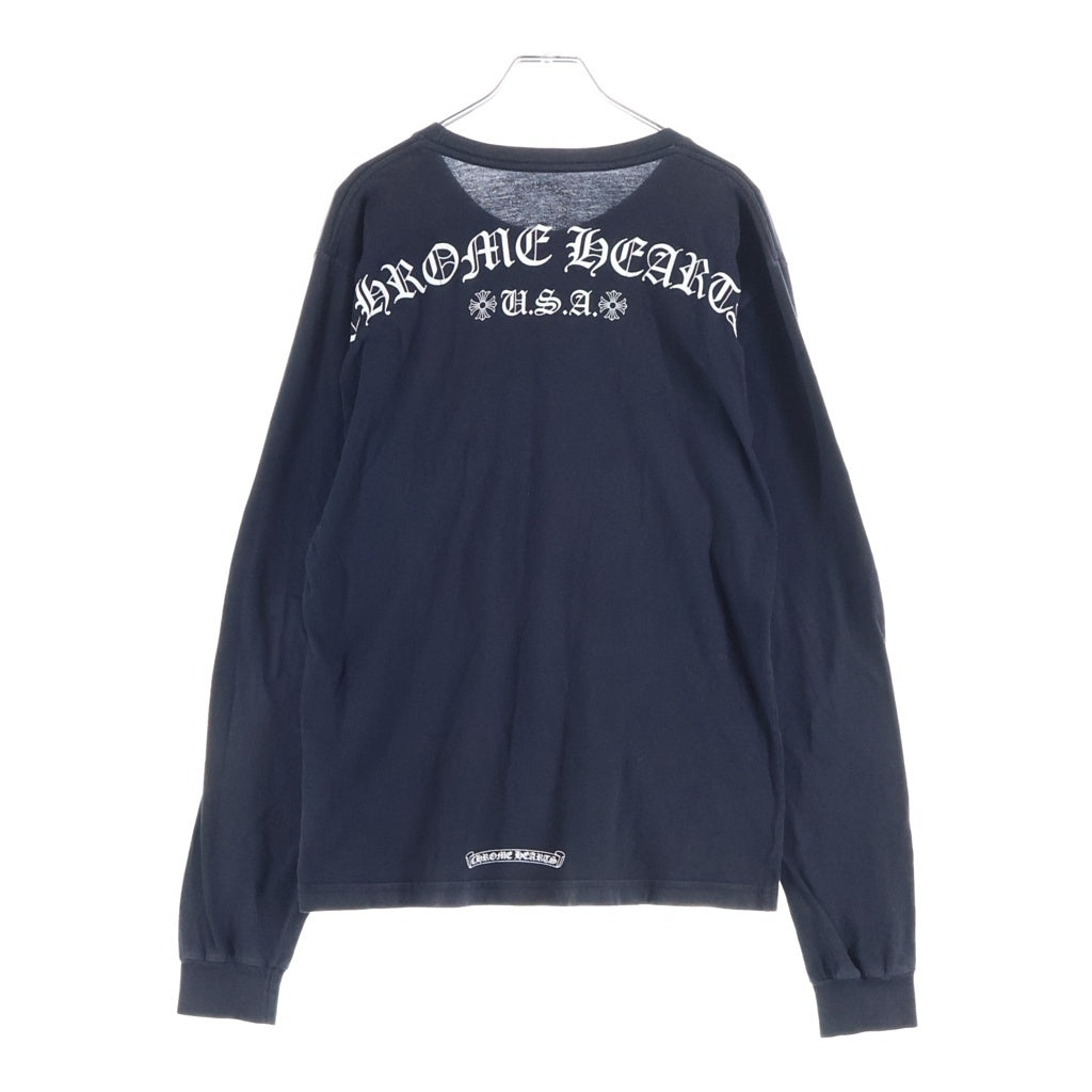 CHROME HEARTS(クロムハーツ) BACK CH LOGO L/S TEE バックアーチロゴプリント長袖Tシャツ カットソー ブラック