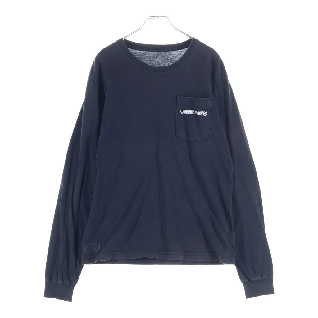 CHROME HEARTS(クロムハーツ) BACK CH LOGO L/S TEE バックアーチロゴプリント長袖Tシャツ カットソー ブラック