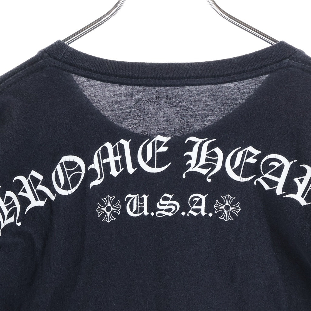 CHROME HEARTS(クロムハーツ) BACK CH LOGO L/S TEE バックアーチロゴプリント長袖Tシャツ カットソー ブラック