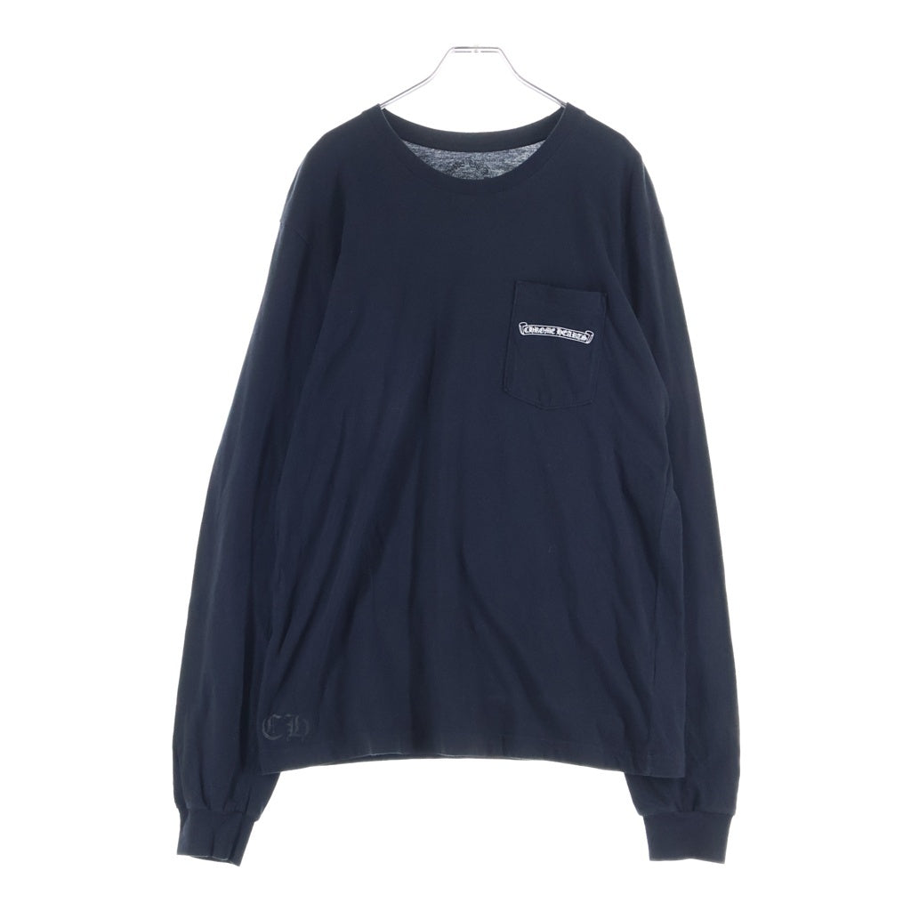 CHROME HEARTS(クロムハーツ) BACK CH LOGO L/S TEE バックアーチロゴプリント長袖Tシャツ カットソー ブラック