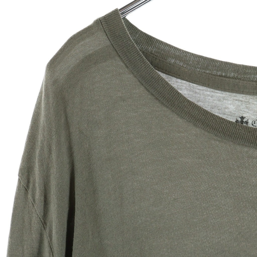 CHROME HEARTS(クロムハーツ) Cemetery Cross L/S Tee バックセメタリークロスプリント 長袖Tシャツカットソー カーキ