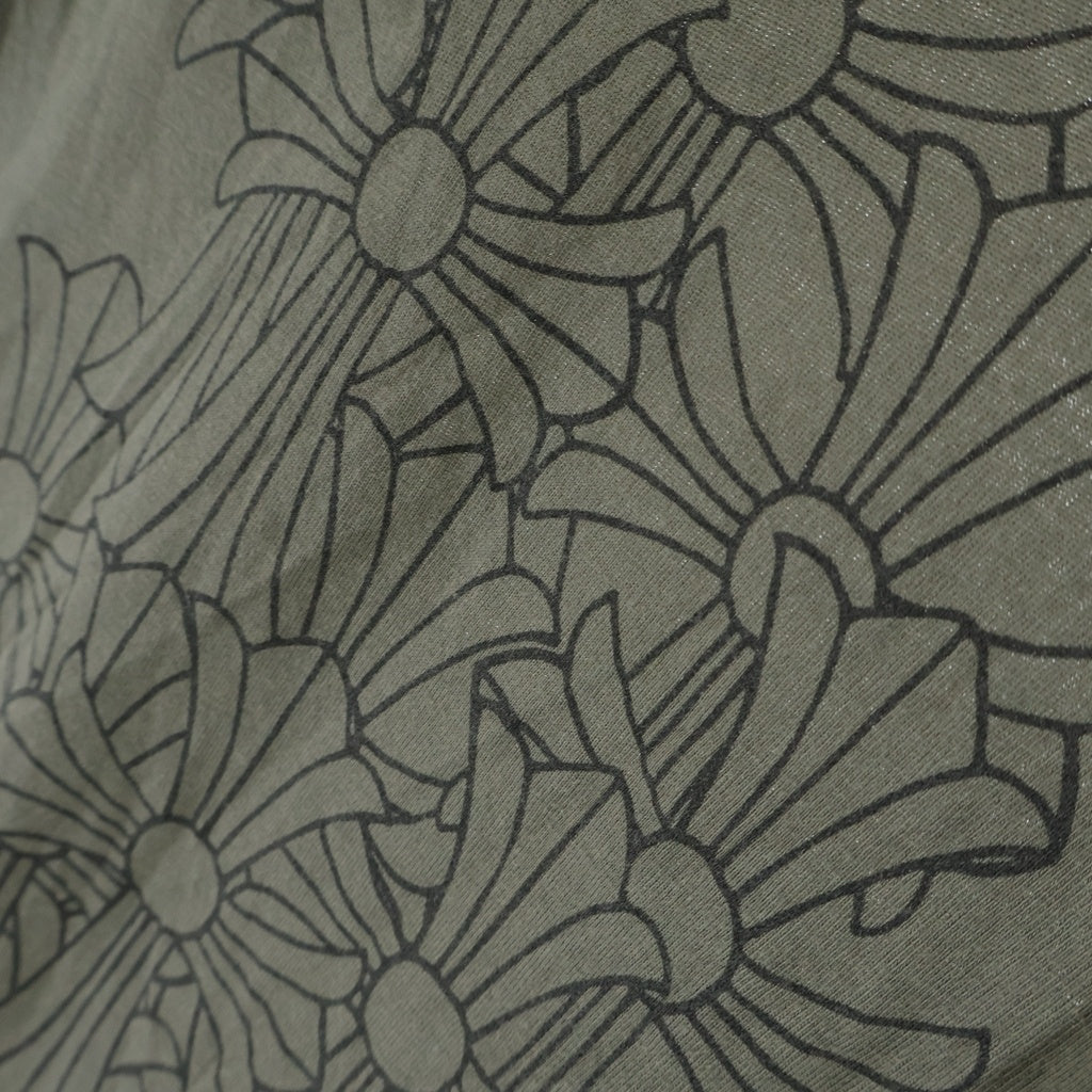 CHROME HEARTS(クロムハーツ) Cemetery Cross L/S Tee バックセメタリークロスプリント 長袖Tシャツカットソー カーキ
