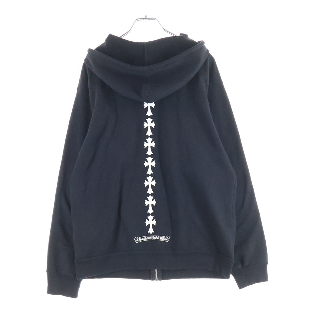 CHROME HEARTS(クロムハーツ) Cross Tire Track SWTSHRT HD ZIP バックセメタリークロス タイヤトラック ジップアップパーカー ブラック