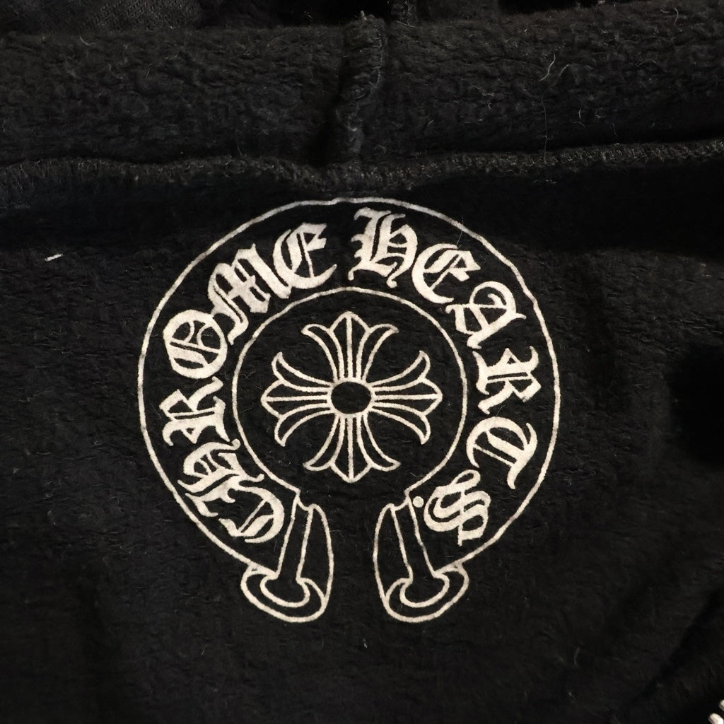 CHROME HEARTS(クロムハーツ) Cross Tire Track SWTSHRT HD ZIP バックセメタリークロス タイヤトラック ジップアップパーカー ブラック