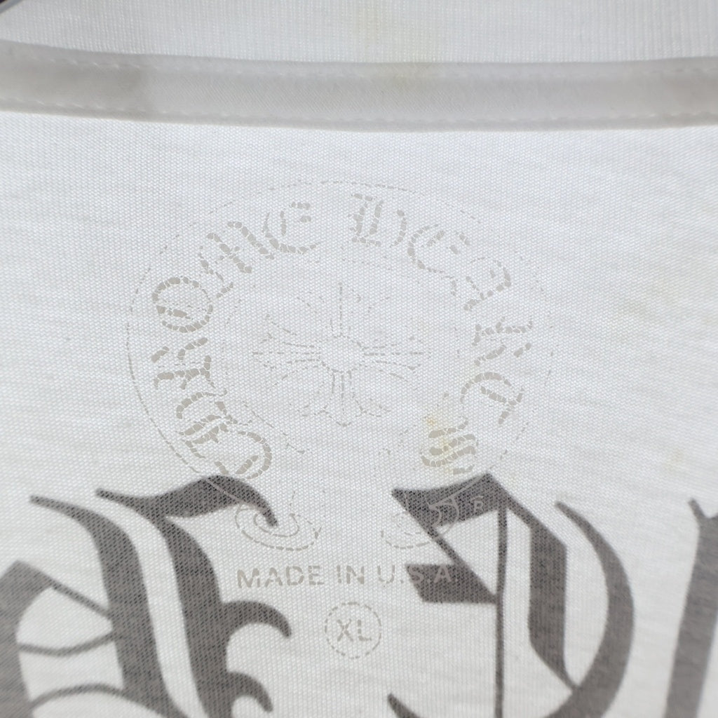 CHROME HEARTS(クロムハーツ) BACK ARCH LOGO SCROLL LABEL USA L/S TEE バックアーチロゴ スクロールラベル プリント 長袖Tシャツ カットソー ホワイト