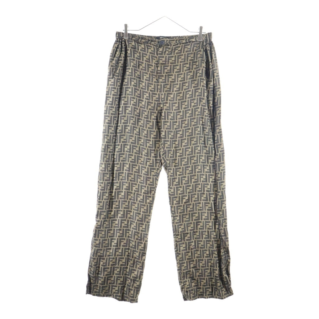FENDI(フェンディ) Logo Silk Pants ロゴシルクパンツ ブラウン FB0416 A4JK