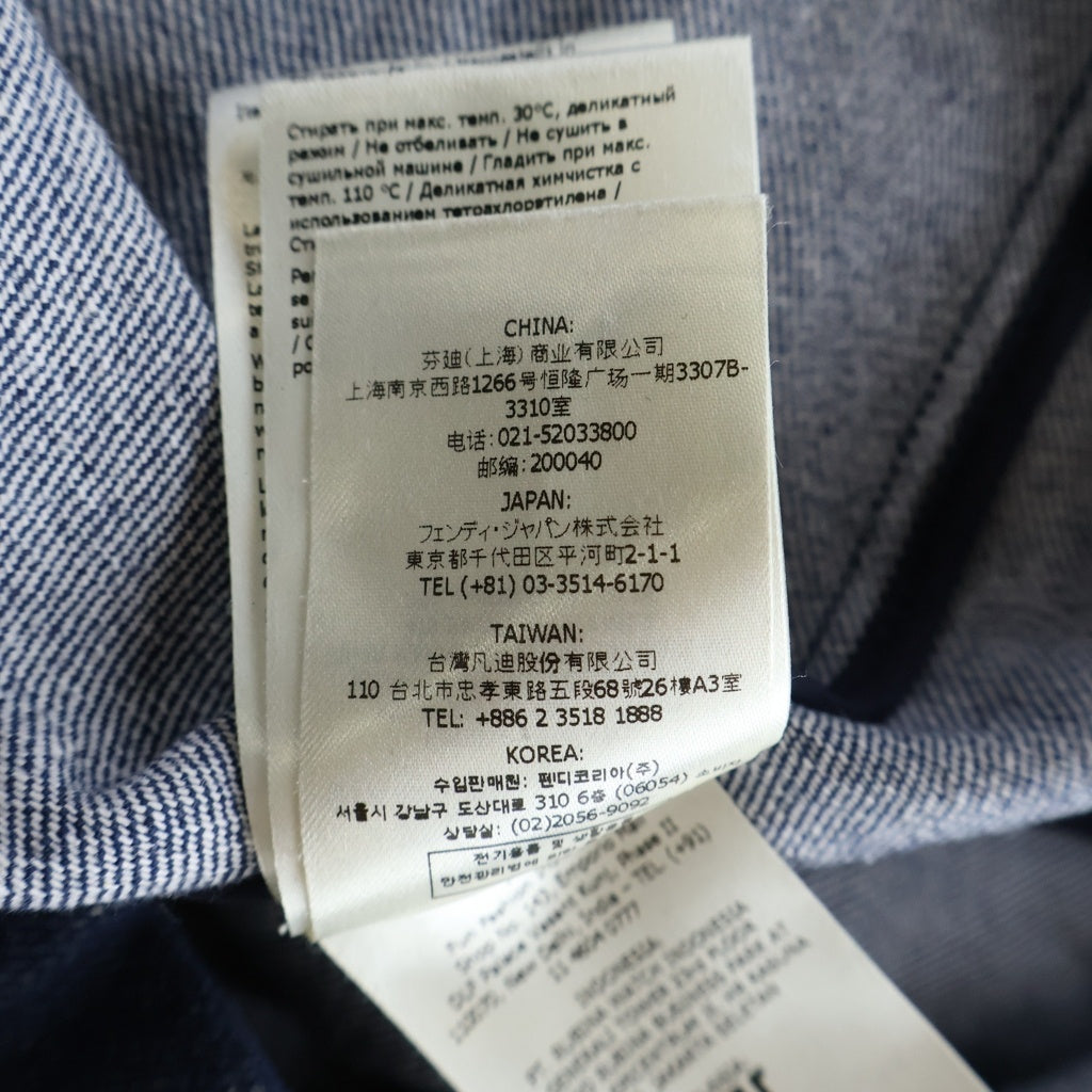 FENDI(フェンディ) BLUE DENIM MINI DRESS ブルーデニムミニドレス インディゴ FLD545 ALC1 レディース