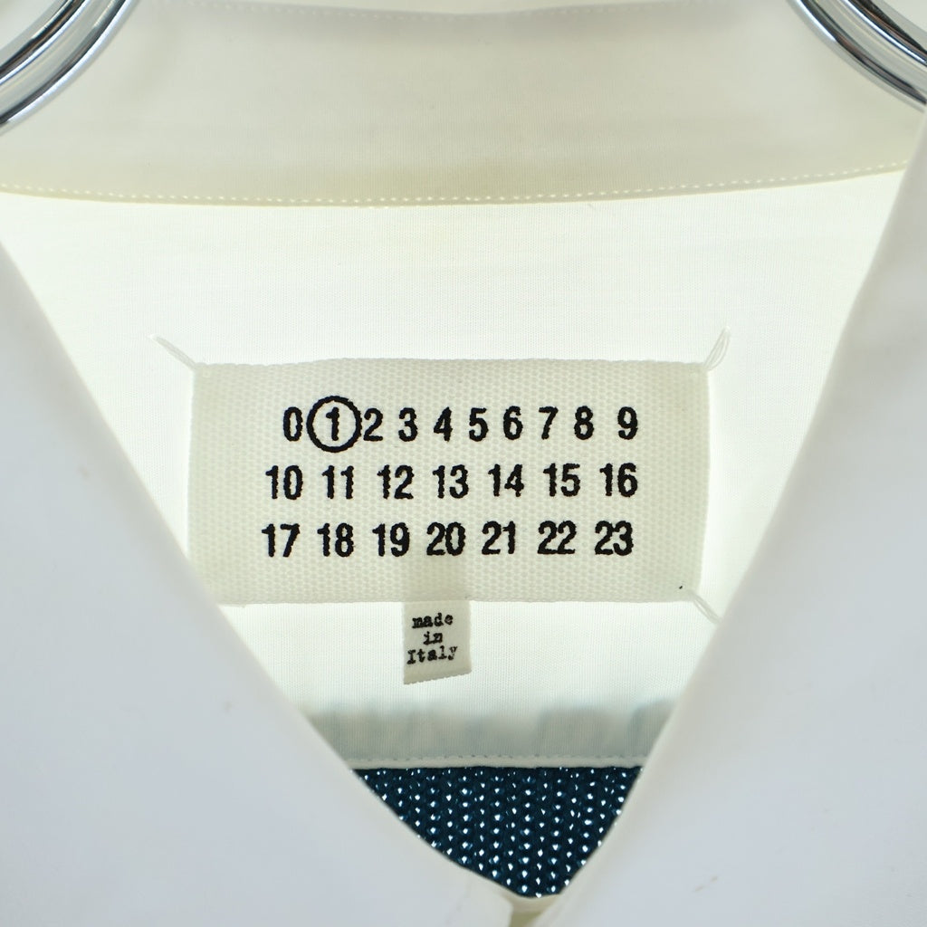 Maison Margiela(メゾンマルジェラ) バイマテリアル シャツワンピース S43001グリーン/ホワイト S51DL0356 S43001 レディース