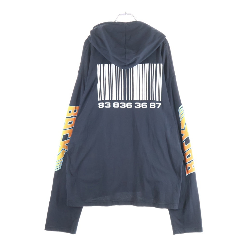 VTMNTS(ブイティーエムエヌティーエス) 22SS BACK TO THE FUTURE HOODIE バックトゥザフューチャー グラフィックプリントプルオーバーパーカー ブラック VL12TR400B