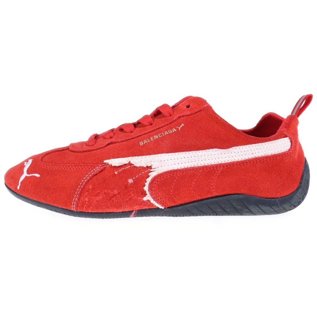 BALENCIAGA(バレンシアガ) ×Puma Speedcat Suede Distressed スピードキャット スエード ディストレスト ローカットスニーカー レッド 41 406519-03