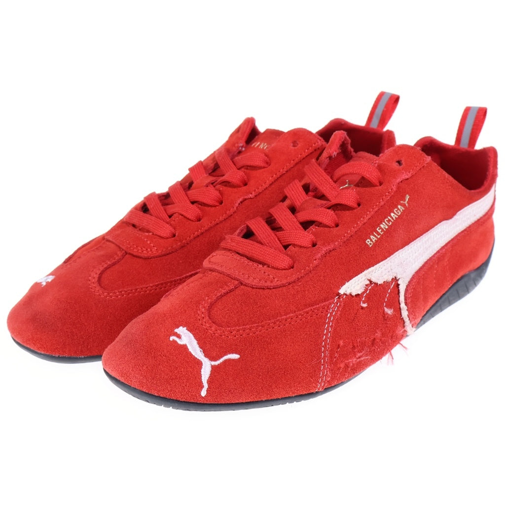 BALENCIAGA(バレンシアガ) ×Puma Speedcat Suede Distressed スピードキャット スエード ディストレスト ローカットスニーカー レッド 41 406519-03
