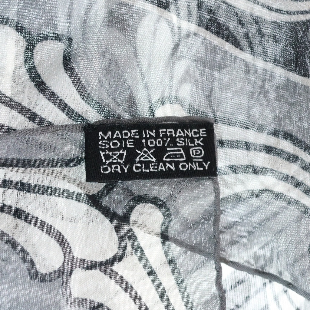 CHROME HEARTS(クロムハーツ) オールド CHプラス 総柄 シルクスカーフ ブラック/グレー レディース