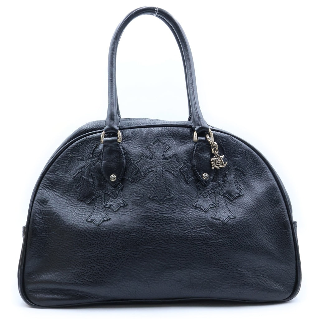 CHROME HEARTS(クロムハーツ) GYM MD ジムバッグ 現行型CHチャーム付きスモールレザーハンドバッグ ブラック
