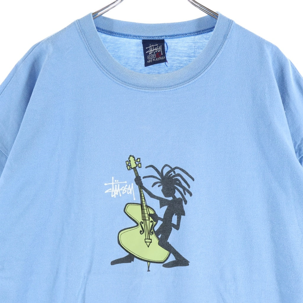 STUSSY(ステューシー) 90S OLD VINTAGE ジャズマン シャドーマン 半袖Tシャツ 紺タグ ブルー