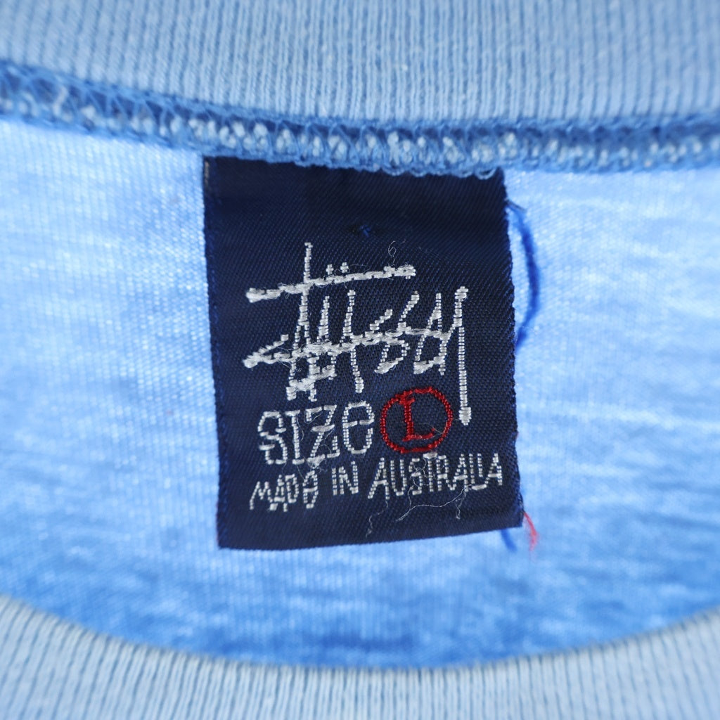 STUSSY(ステューシー) 90S OLD VINTAGE ジャズマン シャドーマン 半袖Tシャツ 紺タグ ブルー