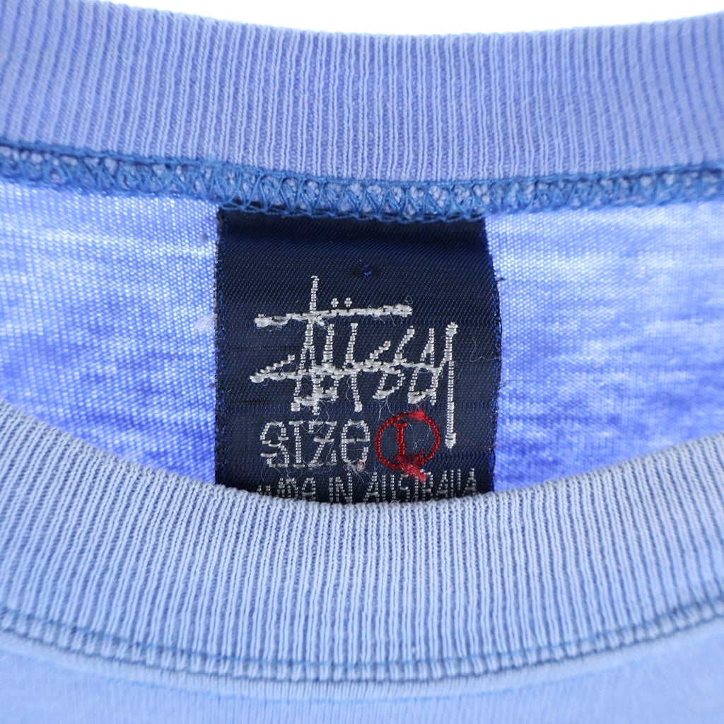 STUSSY(ステューシー) 90S OLD VINTAGE クラウン ロゴ 半袖Tシャツ 紺タグ ブルー