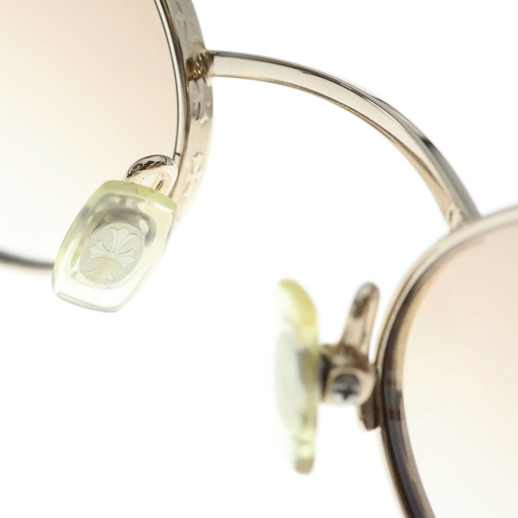 CHROME HEARTS(クロムハーツ) LIVING PROOF 4 サイドBSフレアモチーフ ウッドテンプルサングラス アイウェア 眼鏡 ブラウン/シルバー