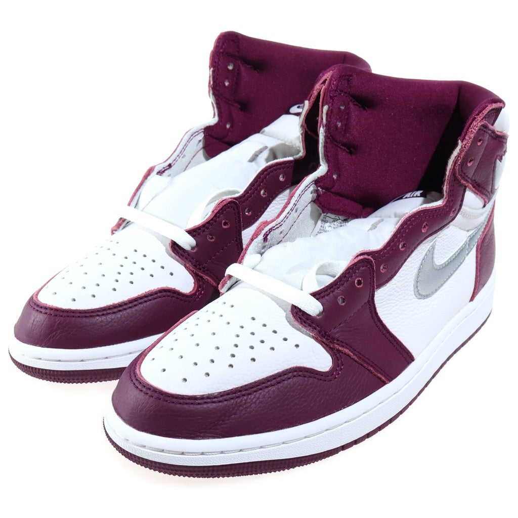 NIKE(ナイキ) AIR JORDAN 1 HIGH OG BORDEAUX エアジョーダン1 ハイカットスニーカー ボルドー US9/27.0cm ワインレッド/ホワイト 555088-611
