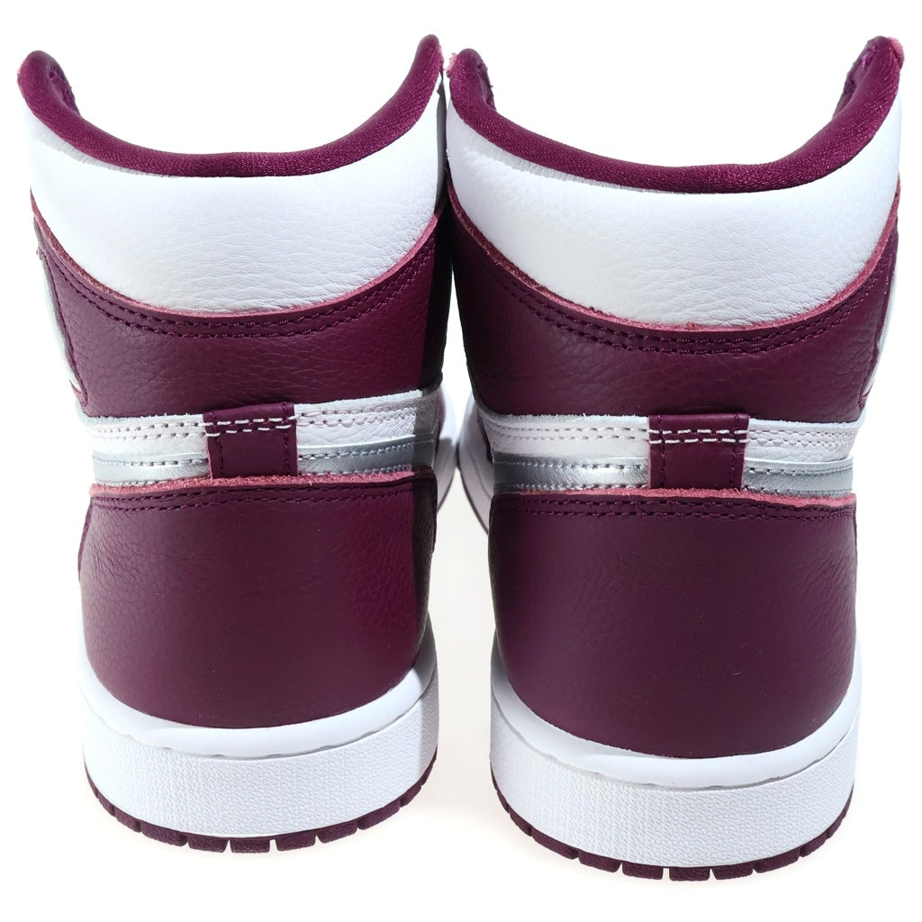 NIKE(ナイキ) AIR JORDAN 1 HIGH OG BORDEAUX エアジョーダン1 ハイカットスニーカー ボルドー US9/27.0cm ワインレッド/ホワイト 555088-611