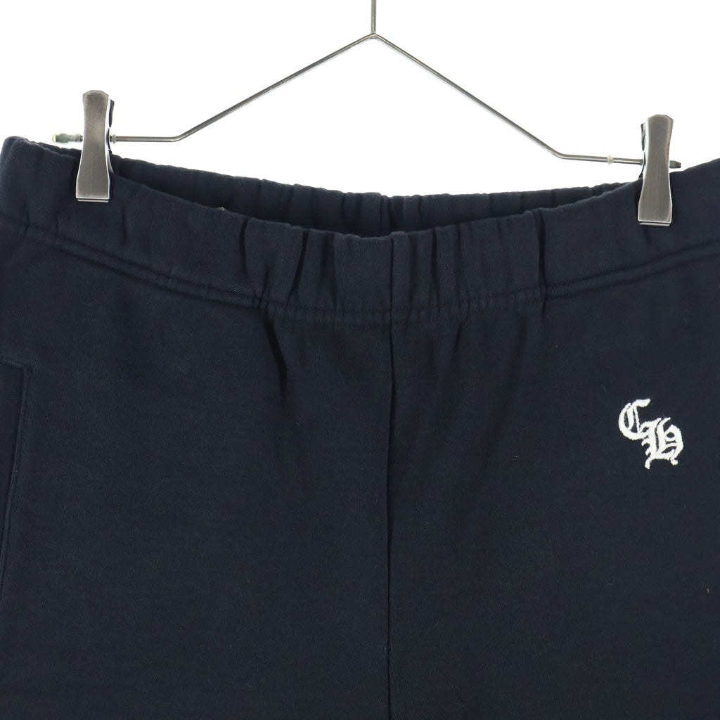 CHROME HEARTS(クロムハーツ) Y NOT SLO RIDE Logo Sweat Half Pants ワイノット スローライド サイドロゴ刺繍 スウェットハーフパンツ ブラック