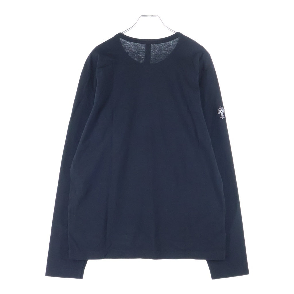 CHROME HEARTS(クロムハーツ) Y NOT Vertical Logo L/S Tee ワイノット ヴァーティカルロゴ クルーネック長袖Tシャツ ブラック